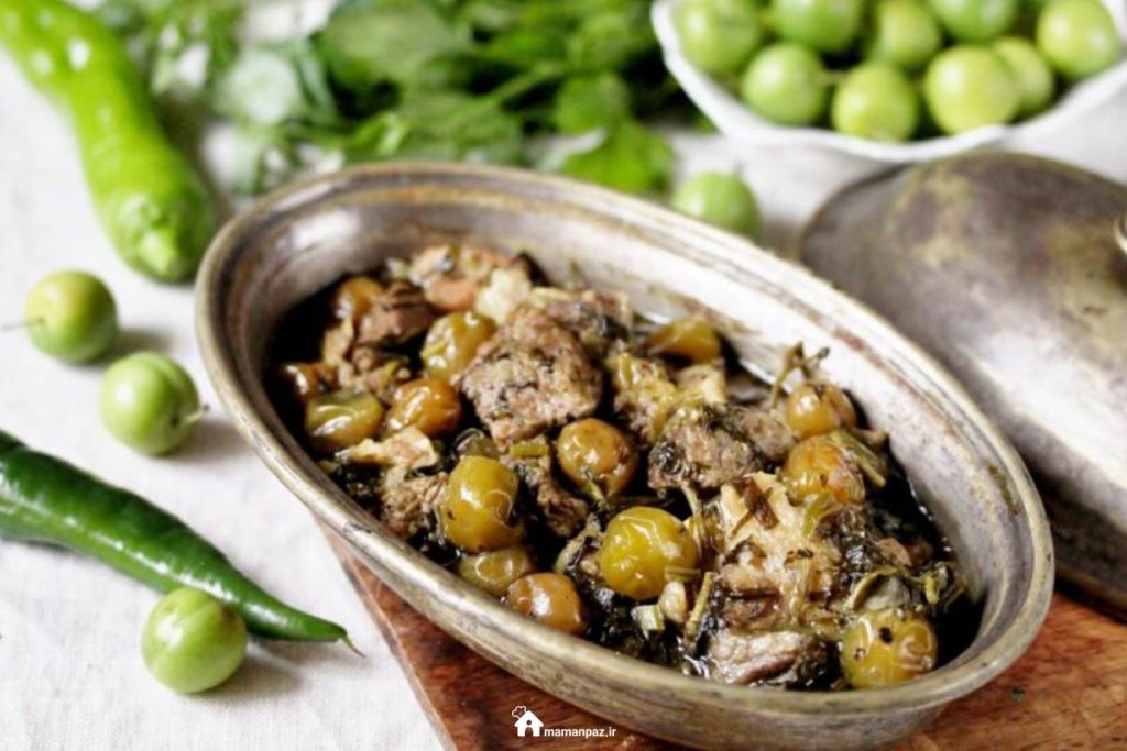 خورش گوجه سبز - مامان‌پز