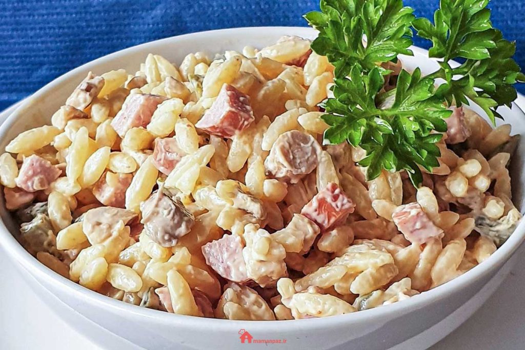 مواد لازم و طرز تهیه انواع سالاد ماکارونی برای 2 تا 20 نفر