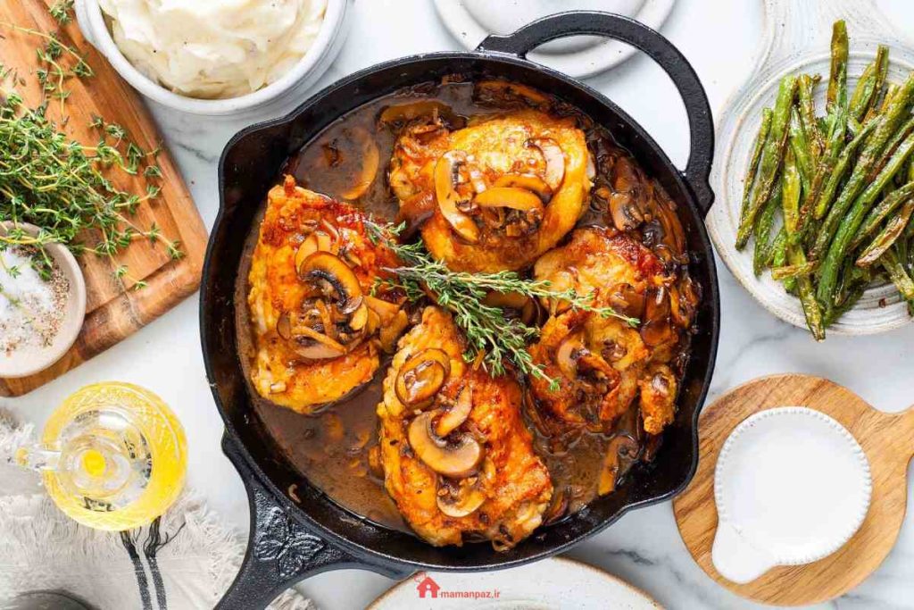 طرز تهیه 6 مدل خوراک مرغ و قارچ برای 2 تا 4 نفر